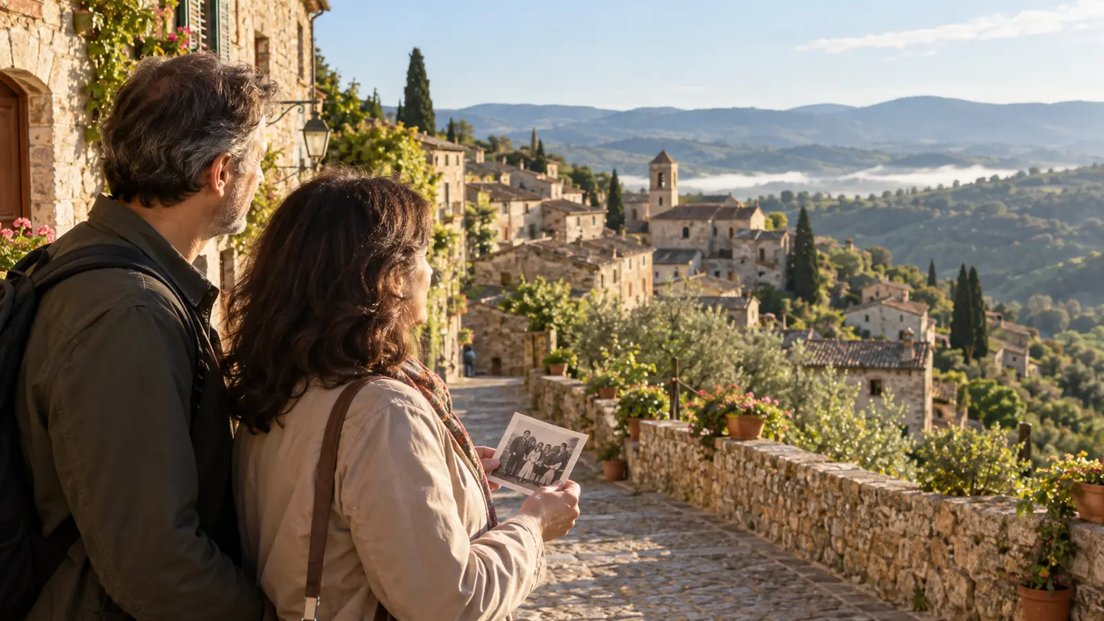 Turismo delle radici: una coppia ritorna nel borgo italiano dei propri antenati