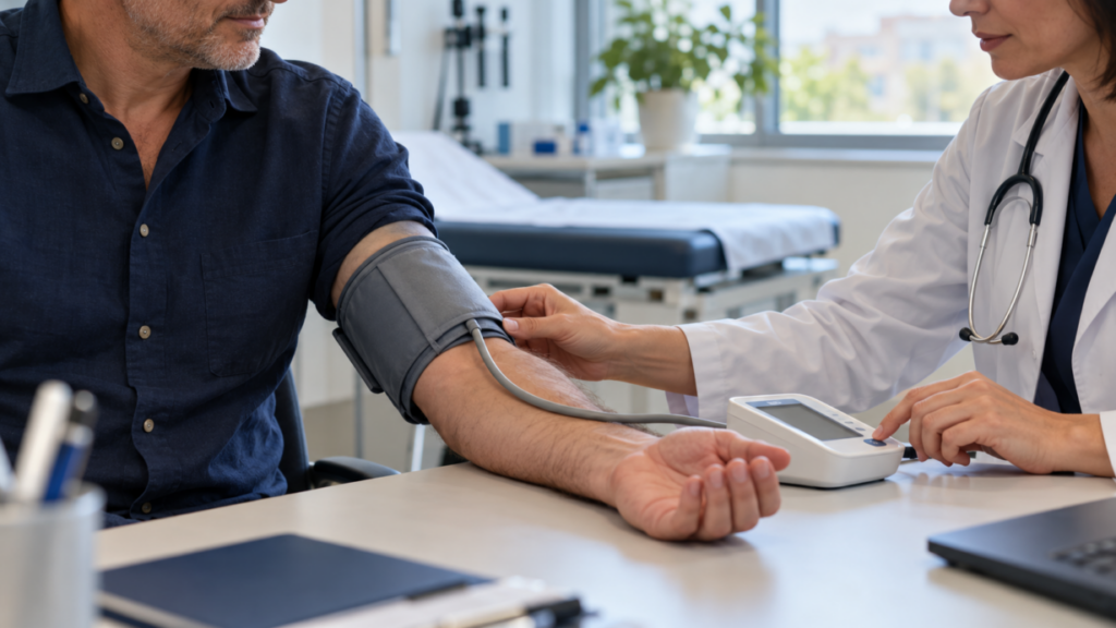 Misurazione della pressione arteriosa in ambulatorio per il controllo dell’ipertensione