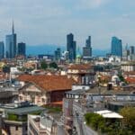 Panorama di Milano visto dalla terrazza del Duomo