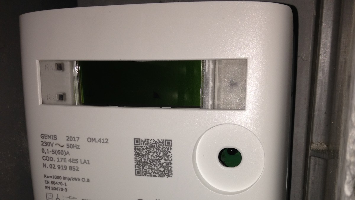 Dettaglio del display e dei dati di un contatore elettronico Enel 2.0